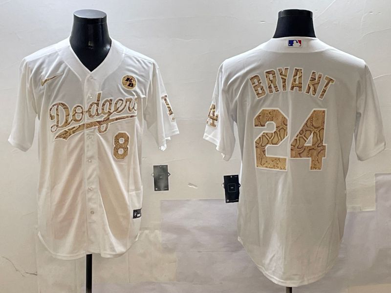 Men Los Angeles Dodgers 24 Bryant White Fashion Game 2025 Nike MLB Jersey style 3067